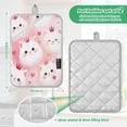 thumbnail image 3 of 2Pack Heat-Resistant Quilted Cotton Potholders - Stylish Kitchen Grips for Hot Pots & Pans Ovens Adorable White Cat Faces, 3 of 7