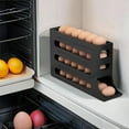 thumbnail image 5 of 4 Tiers Egg Holder for Fridge - Auto Rolling Fridge Egg Organizer, Space-Saving Egg Dispenser Tray, 30 Eggs Fridge Egg Rack Large Capacity Egg Dispenser for Refrigerator Kichen (White), 5 of 5
