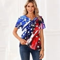 thumbnail image 4 of Womens Patriotic America 250th Anniversary Printed Tee, Short Sleeve Round Neck Casual Top, Soft Skin-Friendly Fabric, Family Gathering Party, United States Celebration Present, 4 of 5