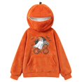 thumbnail image 7 of XINPING Halloween Flannel 3D Pumpkin Hoodie with Zip Hood Women Oversized Cute Ghost Sweatshirt Unisex Funny Plus Size Long Sleeve Cozy Halloween Outfits, 7 of 7