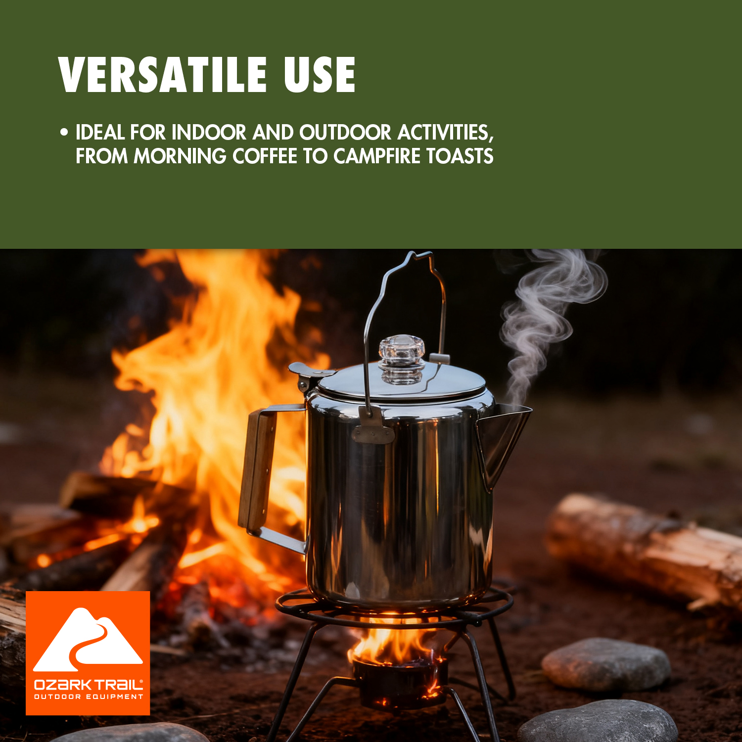Percolador de acero inoxidable para acampar de 12 tazas 5
