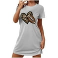 thumbnail image 1 of Chemise de Nuit Courte pour Femmes, Robe de Nuit Grande Taille avec Imprimé Poitrine, Chemise de Nuit à Manches Courtes Coupe Ample, Pyjama Décontracté à Col Rond pour Dormir et Se Détendre, 1 of 6