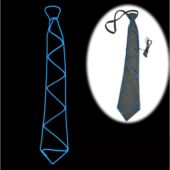 SHANJIA LED Light Up Necktie, Luminous Light up Tie Neon LED Ties Cool Novelty Neck Tie for Party