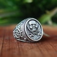 thumbnail image 3 of Pirate Skull Ring, Jolly Roger Ring, 925 Sterling Silver Ring, Skull and Swords Ring, Handmade Ring, Oxidized Ring, Halloween Skull Ring****, 3 of 8