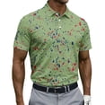 thumbnail image 1 of Men's Golf Polo Shirts Paint Splatter Print Short Sleeve Moisture Wicking Tees Summer Casual Performance Sports T Shirts, L, 1 of 4