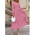 thumbnail image 4 of PRETTYGARDEN Women's Fall Wedding Guest Dresses Long Sleeve V Neck Flowy Elegant Holiday Party Maxi Dress with Pockets, 4 of 8