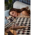thumbnail image 6 of Queen Size Flat Sheet Only, Brown Texas Star Retro Soft Brushed Microfiber Bed Sheets, Country Star Buffalo Plaid Wooden Hotel Quality Breathable Bedding Top Sheet, Easy Care, 90"x102", 6 of 9