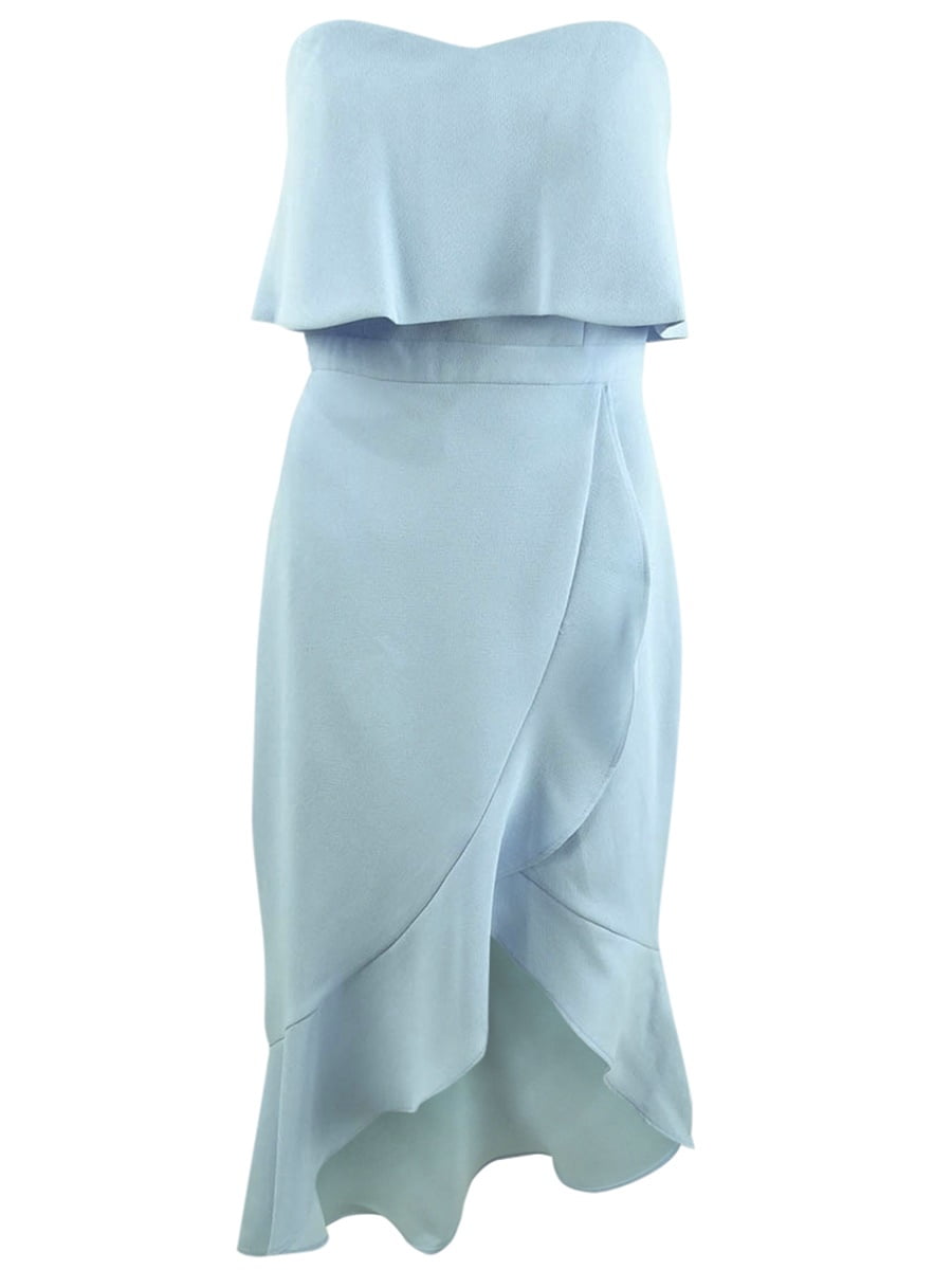 xscape crepe bustier ruffle dress