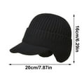 thumbnail image 2 of Outdoor Riding Elastic Warm Ear Protection Knitted Hat for Men Women  Unisex Fleece Warm Winter Hats with Visor Windproof Ear Flap, 2 of 4