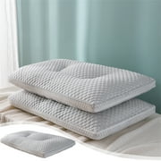 COFEST Cool Ice Silk Water Polyester Pillow, 74x48x7cm Gray/Blue, Non-Collapse Cervical Support, Breathable & Machine Washable Single Household Pillow Core Gray