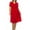 Red, variant on MOA Collection Women's Plus size Stylish Solid Faux Wrap Dress with Deep V-Neck