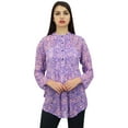 thumbnail image 4 of Phagun Women's Purple Floral Digital Printed Georgette Casual Tunic Top Wear-4, 4 of 8