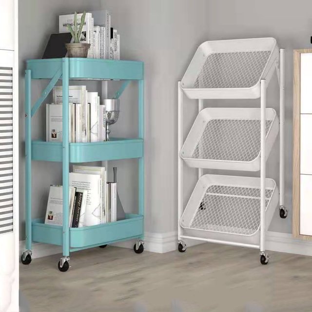 Storage Cart,Storage Cart Carbon Steel Rolling Cart Metal Storage Organizer Cart Extended Durability