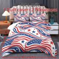 thumbnail image 5 of ZIATUBLES 3-Piece King Size Duvet Cover Set, Stars Stripes Wave Printed Modern Bedding, Breathable Lightweight All-Season Duvet Cover with 2 Pillowcases, Easy Care Dorm Apartment Bed Linens, 5 of 7