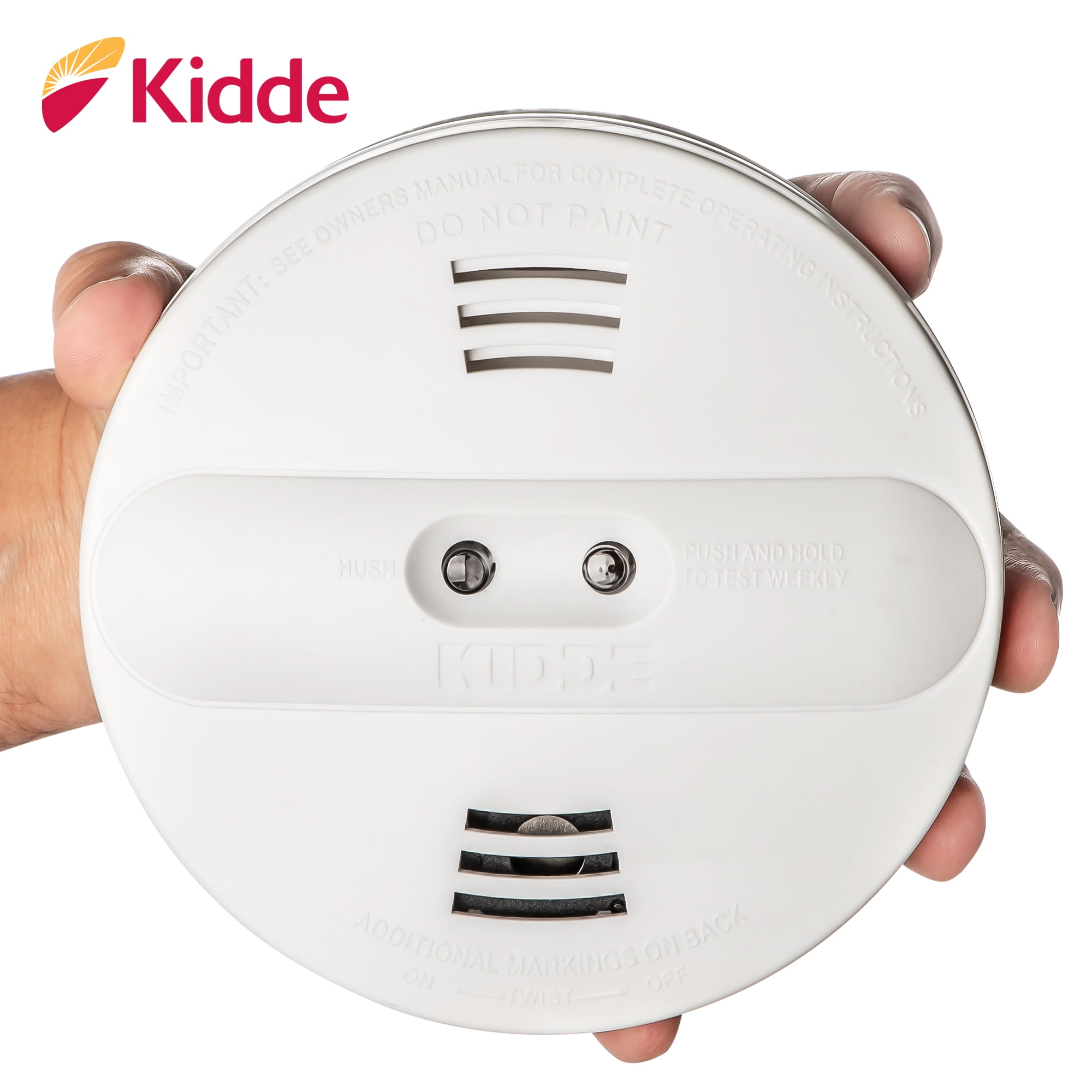 White Smoke Detector Battery Operated W/ Ionization/Photoelectric Dual Sensors