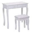 thumbnail image 5 of Pemberly Row Pine Wood Vanity Table Set with Dressing Table and Stool in White, 5 of 9
