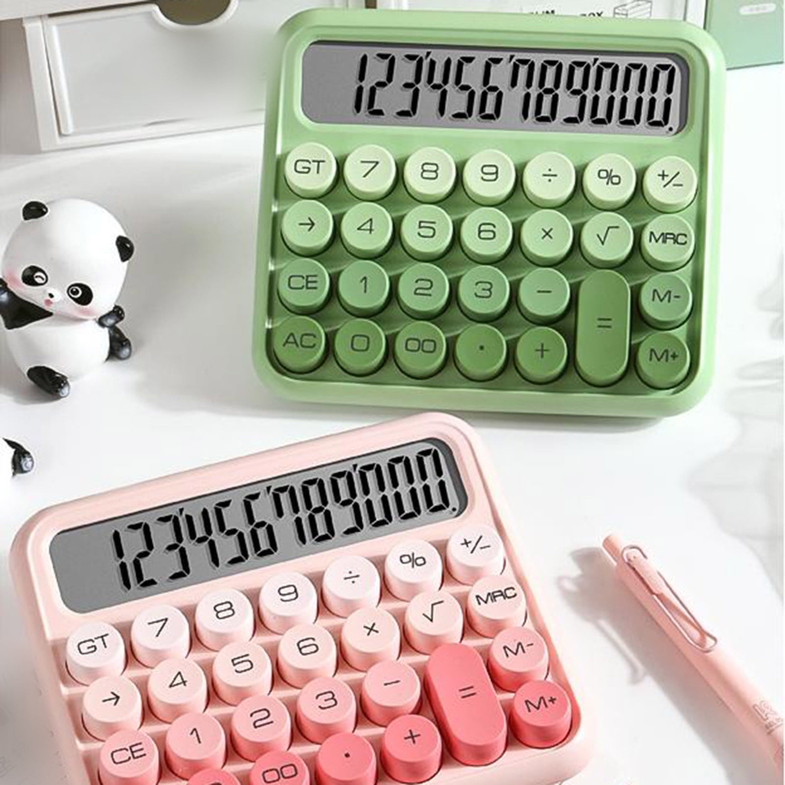 Big Button Calculator - Cute Desktop Calculator with Large LCD Display, for Everyday Use, Office Work, and Home Decor