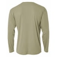 thumbnail image 4 of A4 Mens Adult Cooling Active Performance Crew Neck Long Sleeve T-Shirt , OLIVE , Large, N3165, 4 of 5