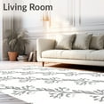 thumbnail image 2 of ODIKA 8'x10' Machine Washable Non-Slip Area Rug, Winter Fern Botanica Motif with Delicate Silver Filigree Accents High Traffic Rug, Gray, 516728, 2 of 7