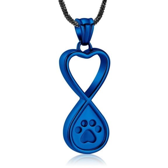 Infinity Love Paw Print Urn Cremation Jewelry for Ashes of Dog/Cat Funeral Keepsake Urn Necklace Pendant Memorial Jewelry