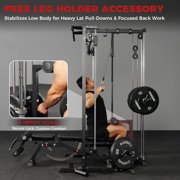 Mikolo Smith Machine Home Gym, 1800 LBS Multi-Functional Squat Rack with Lat Pull Down System, Workout Station with Weight Bar, Bend Peg and Other Functional Attachments