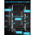thumbnail image 3 of Smith Machine Home Gym,2200LBS Multifunctional Power Cage with Smith Bar, LAT Pull-Down, Cable Systems, Leg Hold-Down and More Attachments, Workout Equipment, 3 of 8