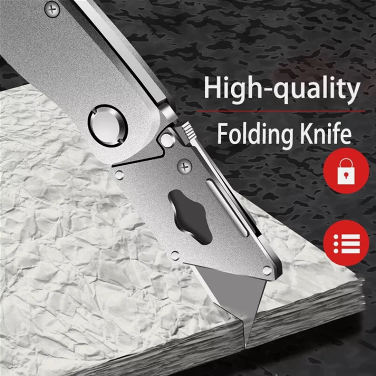 6 Pack FOLDING UTILITY KNIFE BLACK SILVER COLOR WITH 5 XTRA BLADE QUICK CHANGE