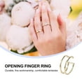 thumbnail image 2 of 1pc Trendy Simple Ring Opening Finger Rings Woman Finger Decoration (Golden), 2 of 5