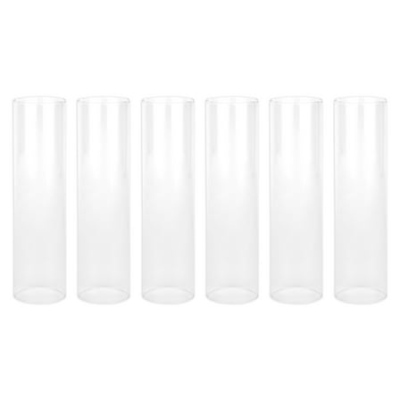 Koyal Wholesale 3" x 10" Glass Hurricane Candle Holder Shades - Chimney Glass Tube Covers Taper & Pillar Candles, 6pk