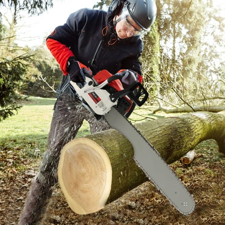 Powerful 52cc 2-Stroke Gasoline Chainsaw with 22" Guide Bar, Safety Features & Fuel Mixing Bottle – Professional Wood Cutting Tool