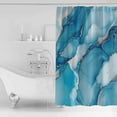 thumbnail image 2 of Abstract Marble Texture Shower Curtain Set ，Waterproof Fabric Shower Curtains Modern Blue Gary Stripe Shower Curtains for Bathroom,Bathroom Decor 36"x72", 2 of 6