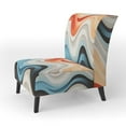 thumbnail image 3 of Designart "Delirium of Straight Lines in Op Art II" Multi-Color Modern Upholstered Accent Chair - Modern Arm Chair For Bedroom, 3 of 5