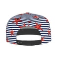 thumbnail image 4 of Haiem Starfish Navy Blue Stripe Classic Snapback Cap Flat Bill Hat Baseball Cap Adjustable Size Cotton Dad Hat, 4 of 9