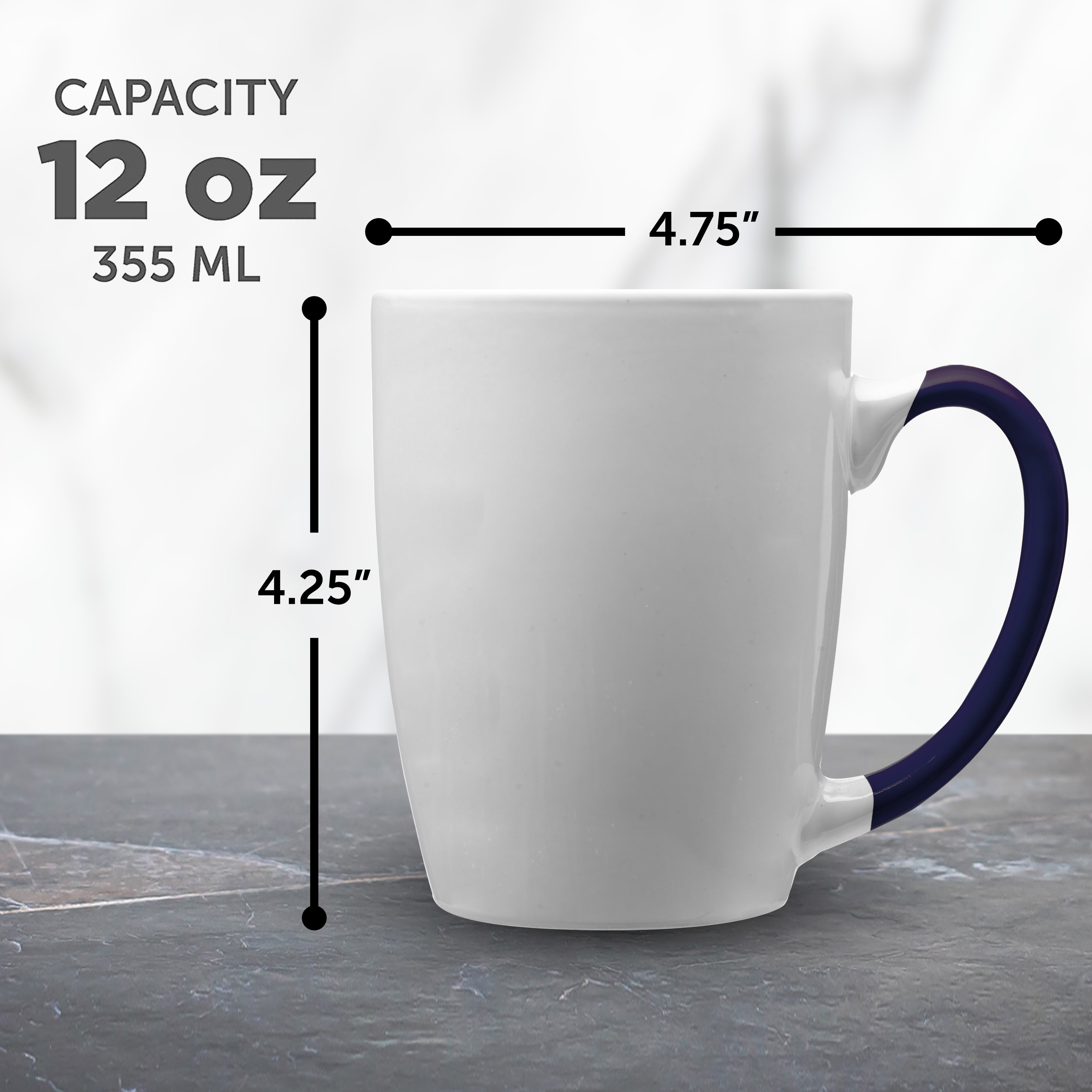 Java Two-Tone Coffee Mugs 12 oz. Set of 10, Bulk Pack - Perfect for Coffee, Tea, Espresso, Hot Cocoa, Other Beverages - Cobalt Blue