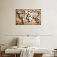 thumbnail image 2 of Elephant Stock Carved Wood World Map Wall Art - Horizontal Multi Panel Canvas - Living Room Wall Decor - Map Multi Panel - Brown And White Decor - 33" x 20", 2 of 8