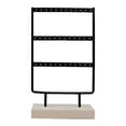 thumbnail image 1 of FRCOLOR Earring Display Rack 1Pc 36 Holes Jewelry Hanger Wooden Base Iron Earrings Necklace Display Stand,10.24"X5.51"X2.36", 1 of 5