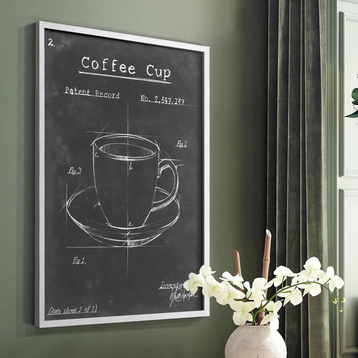 Morning Routine II Framed Print in White Solid Wood Framed Print No Nail Hanging