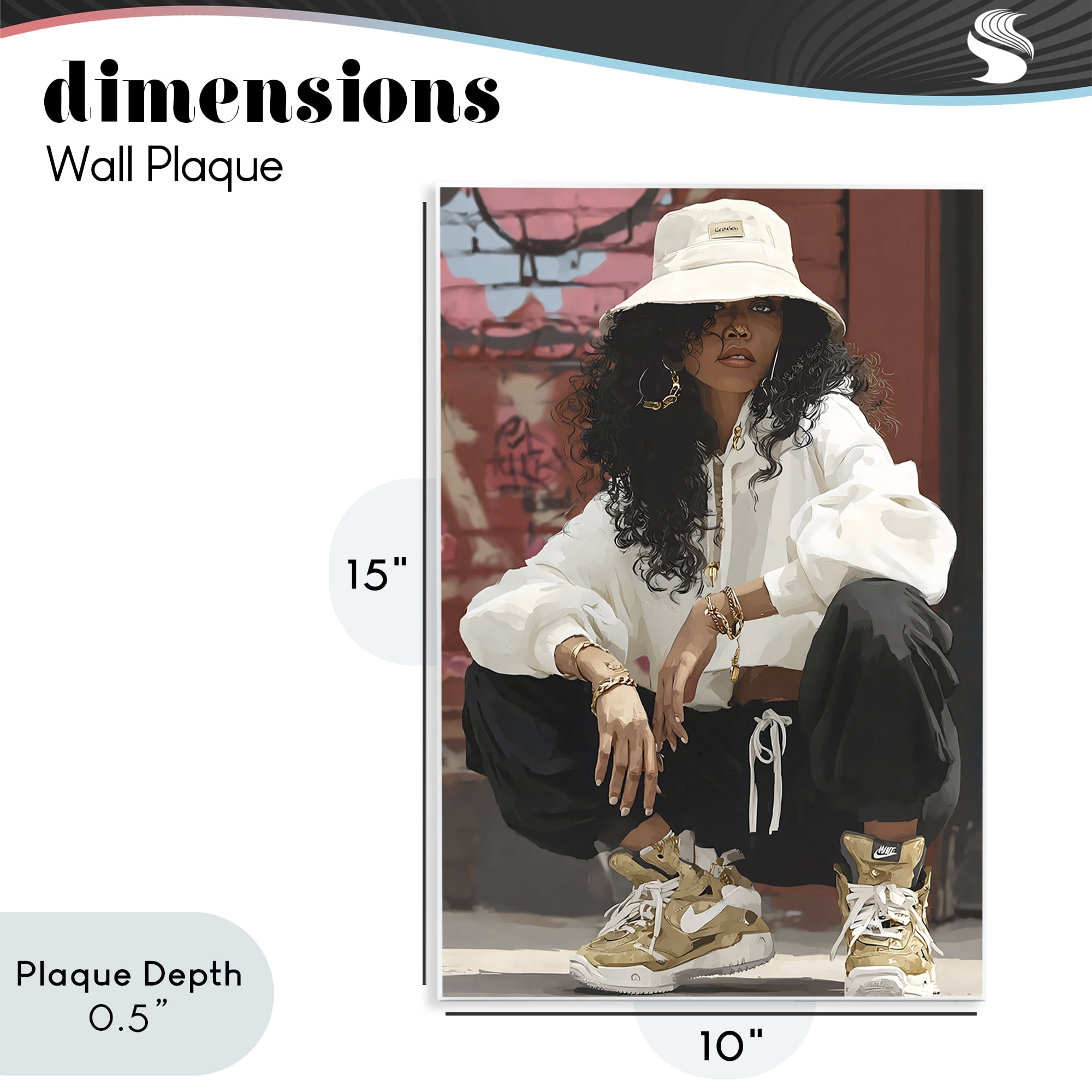 Stupell Industries Urban Streetwear Bucket Hat Wall Plaque Art, design by Franklyn Gregory
