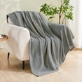 thumbnail image 2 of Cozy Flannel Blanket Printed King Size Bed Blanket for Home Decoration Ultra Soft Lightweight Microfiber Throws King 108 Mid Gray 50"x60", 2 of 8