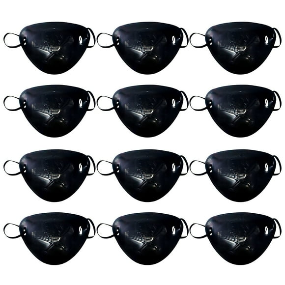 Halloween Eye Patch Plastic 12PCS Single Eye Cover Pirate Eye Patches for Party