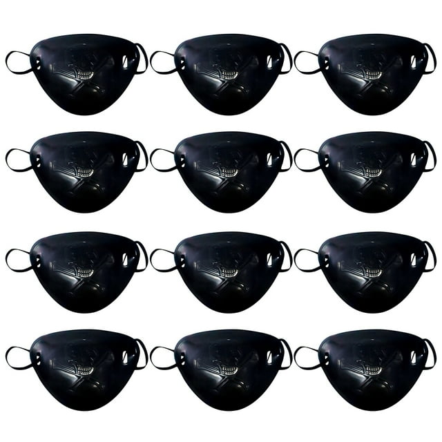Cache-œil d'Halloween en Plastique 12 Pcs, Cache-Oeil Simple, Cache-Oeil de Pirate pour Fête