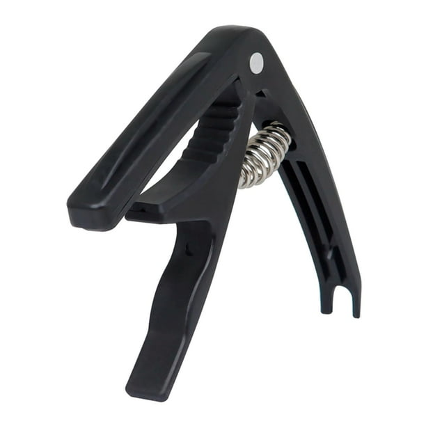 Cejilla de guitarra para guitarra acústica, guitarra eléctrica, bajo, ukelele de una sola mano Negro