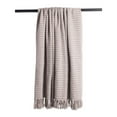 thumbnail image 2 of Contemporary Home Living 60" Beige and White Rectangular Houndstooth Patterned Cotton Throw, 2 of 5