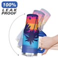 thumbnail image 6 of 40 Oz Blue Palm Trees Tumbler with Handle and Straw,Double Wall Vacuum Reusable Stainless Steel Water Bottle Leak Proof Insulated Travel Mug Iced Coffee Cup, for Iced or Cold Beverages, 6 of 7