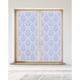 thumbnail image 2 of Window Privacy Film Blue Baroque Stained Glass Window Film Decorative Sun Block Window Cover Luxury Middle Century Scroll Flowers Window Clings Static Adhesive Sticker for Bathroom 23.6"x59", 2 of 7