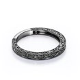 thumbnail image 4 of JeenMata Vintage Filigree Wedding Band - Milgrain Edge - in 18k Black Gold Plating over Silver, 4 of 6