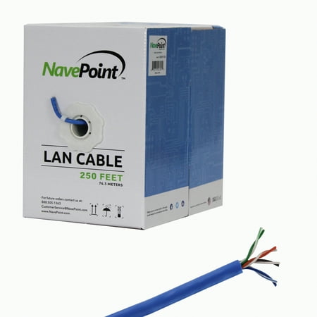 NavePoint CAT5e (CCA)  250ft  Blue  Solid Bulk Ethernet Cable  24AWG 4 Pair  Unshielded Twisted Pair (UTP) price history on PriceWatchPro