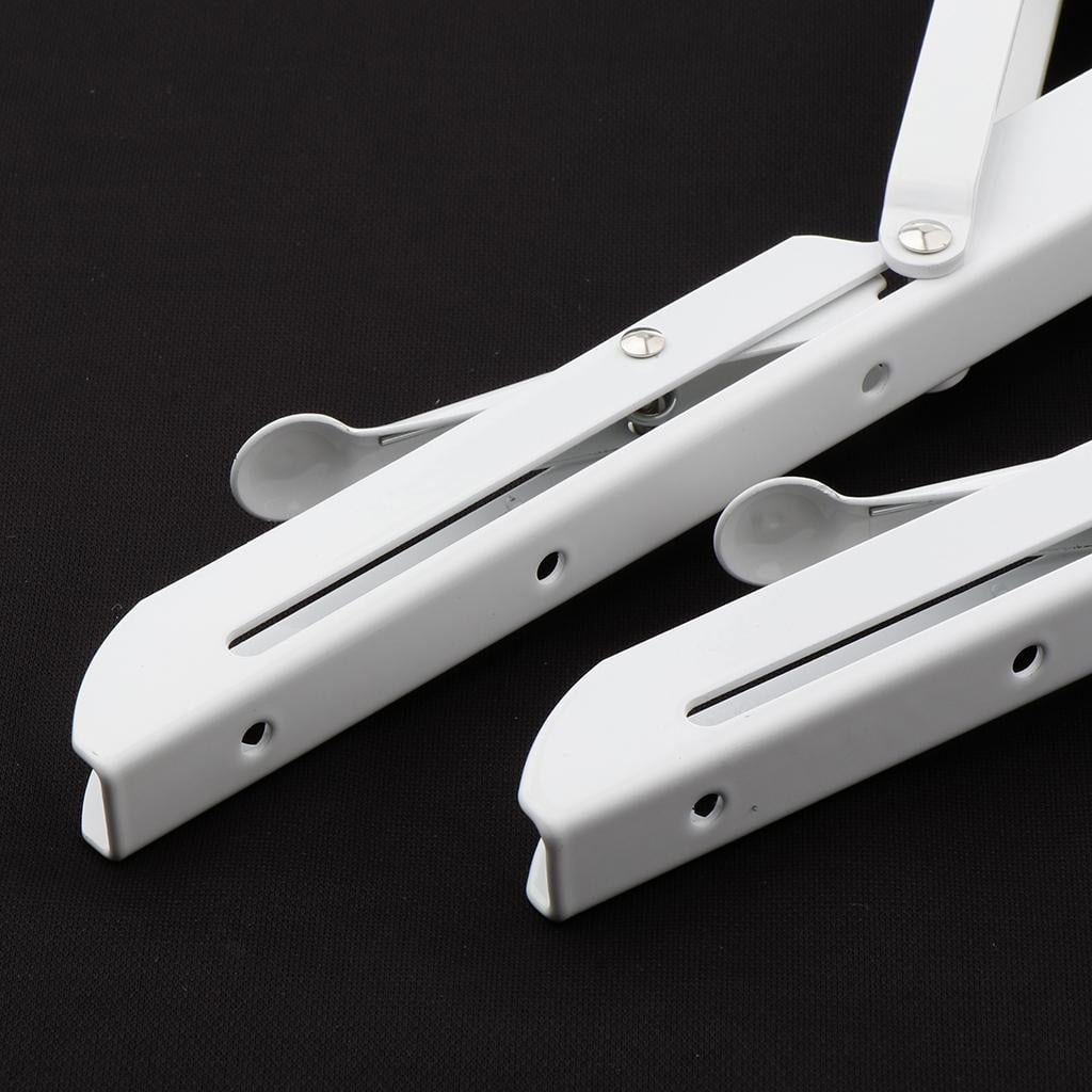 WLPZXP 2 Pieces Folding Shelf Brackets K Type Spring Steel Brackets Shelf Hardware 10inch