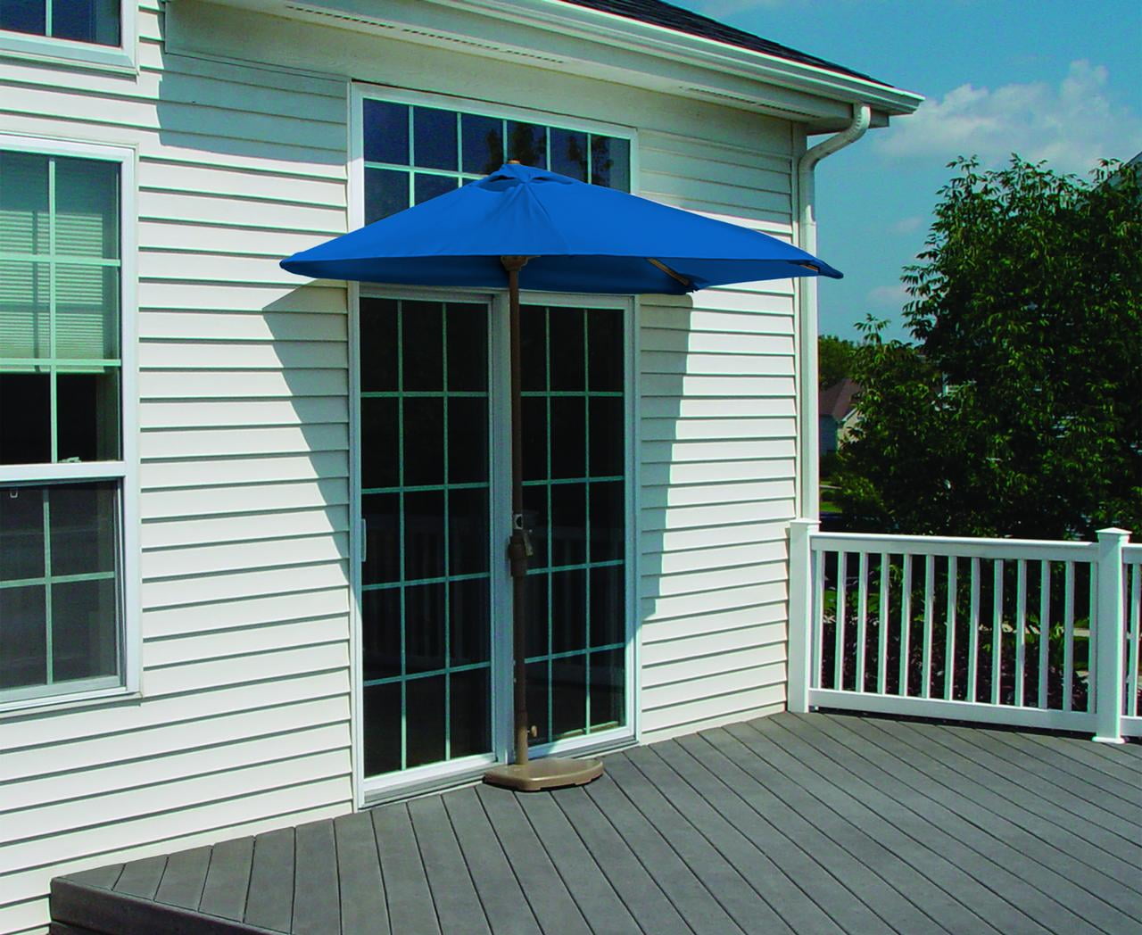 Off-The-Wall Brella 7.5' Half-Umbrella with Olefin Fabric Canopy
