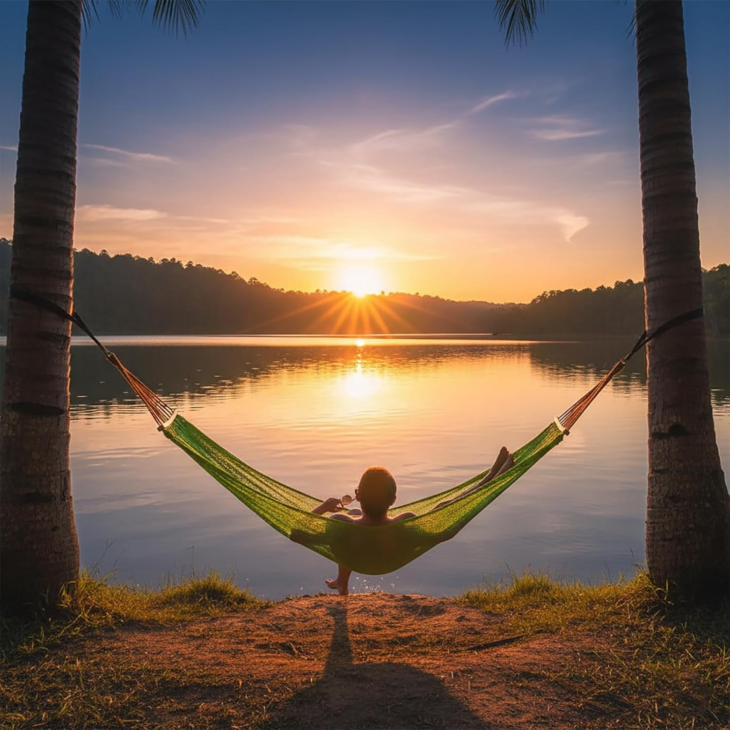 Outdoor Hammock, Super Soft and Breathable Nylon Mesh Hammock(xxw)